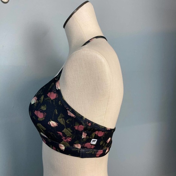 FABLETICS Nayara Lightly Lined Black Pink Floral Y Back Sports Bra Size XS - Picture 6 of 11